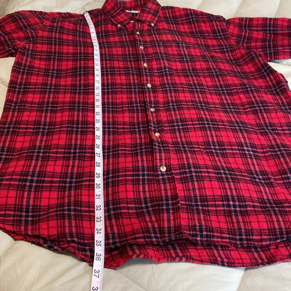 Foxfire Red & Black Plaid Button Front Men’s Flannel Shirt Top, Size 2XT. - Picture 6 of 9